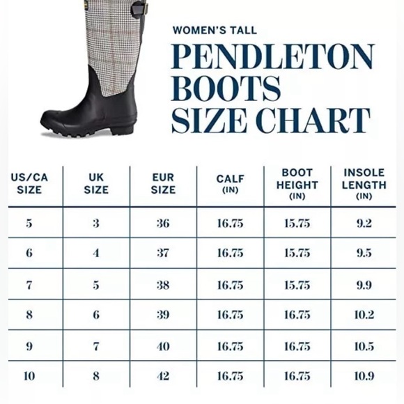 Pendleton Classic Rubber Boots Black NWT - Picture 11 of 12